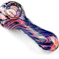 Inside out stylish glass smoking pipe, multicolor