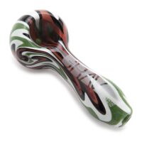 Inside out stylish glass smoking pipe, multicolor