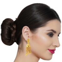 One Gram Gold Plated Jhumki Earrings Set For Women Alloy