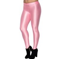 Buy Women Shiny Satin Lycra Pink Leggings Perfect fit