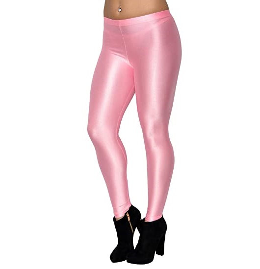 pink lycra satin leggings