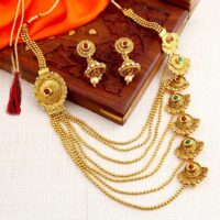 Alloy Gold-plated Jewel Set Necklace With Earrings