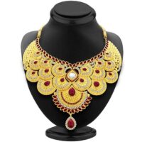 Alloy Gold plated Jewel Set (Gold With Stone Work)
