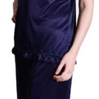 Women Solid Blue (Navy Blue) Top & Pyjama Set
