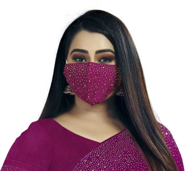 saree with matching mask