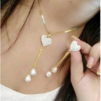 Alloy Gold-plated Jewel Set (White)