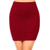 Solid Maroon Pencil Skirt For Women & Girls
