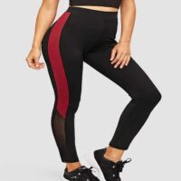 Solid Women Black Red Tights