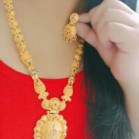 Alloy Gold-plated Jewel Set Necklace (Gold)