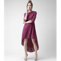 Women High Low Purple Dress