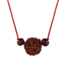 4 Mukhi / Four Face Rudraksha With Red Chandan Beads Pendant