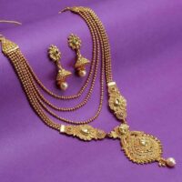 Alloy Jewel Haram Necklace Set (Gold Plated)