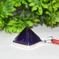 Amethyst Crystal Pyramid Pendant Reiki Healing Stone