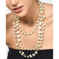 Contemporary Pearl Gold-plated Alloy Necklace