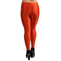 Soft Satin Lycra Shiny Orange Leggings for Women & Girls