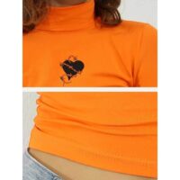 Women Printed Casual Orange Top