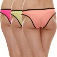 Women Neon Green, Pink, Orange Bikini Panty