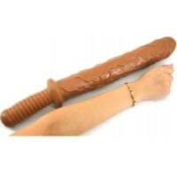 Solid Huge Brown Dildo With Realistic Veins