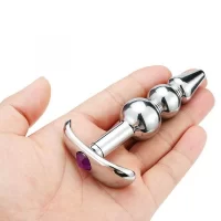 Stainless Steel 3 Bead Anal Butt Plug Sex Toy