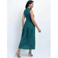 Women Solid Light Green A-line Maxi Dress